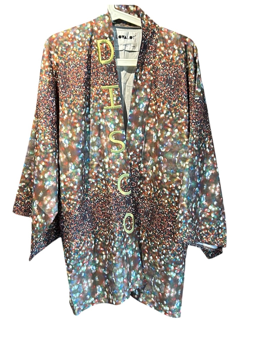 LOVALOT Multicolor Sequin-Effect Kimono Jacket